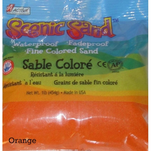 Scenic Sand™ Craft Colored Sand, Orange, 1 lb (454 g) Bag